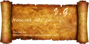 Venczel Géza névjegykártya