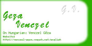 geza venczel business card