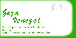 geza venczel business card